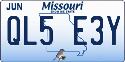 MO license plate QL5E3Y