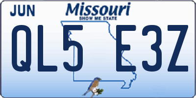 MO license plate QL5E3Z