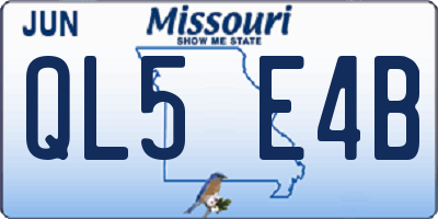 MO license plate QL5E4B