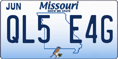 MO license plate QL5E4G