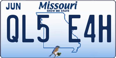 MO license plate QL5E4H