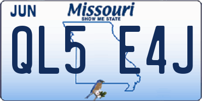 MO license plate QL5E4J