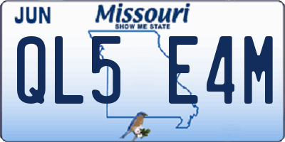 MO license plate QL5E4M