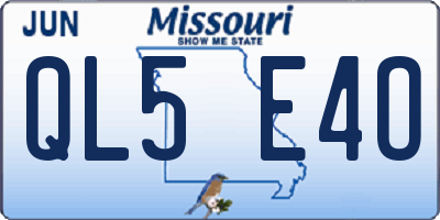 MO license plate QL5E4O
