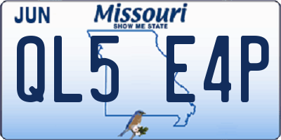 MO license plate QL5E4P