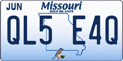 MO license plate QL5E4Q