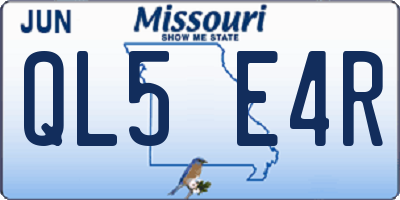 MO license plate QL5E4R
