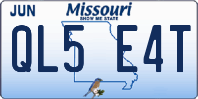 MO license plate QL5E4T