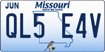 MO license plate QL5E4V