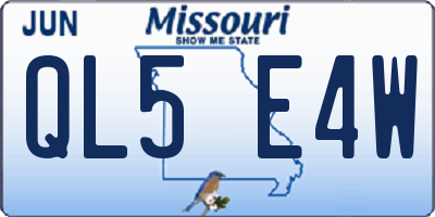 MO license plate QL5E4W