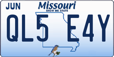 MO license plate QL5E4Y