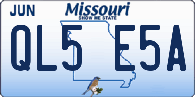 MO license plate QL5E5A