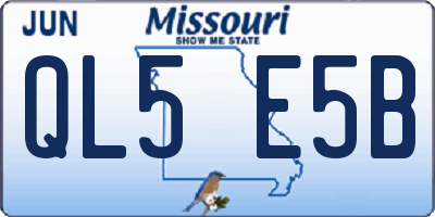 MO license plate QL5E5B