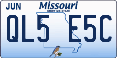 MO license plate QL5E5C