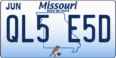 MO license plate QL5E5D