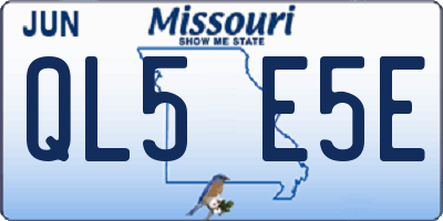 MO license plate QL5E5E