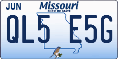 MO license plate QL5E5G