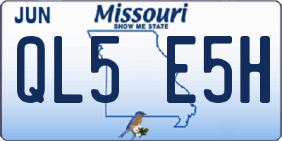 MO license plate QL5E5H