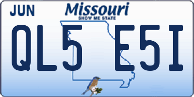MO license plate QL5E5I
