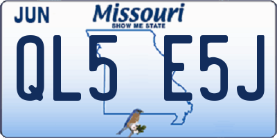 MO license plate QL5E5J