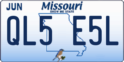 MO license plate QL5E5L