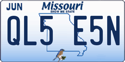 MO license plate QL5E5N