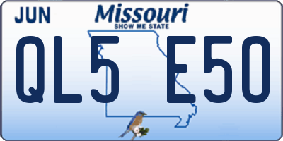 MO license plate QL5E5O
