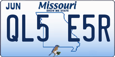 MO license plate QL5E5R