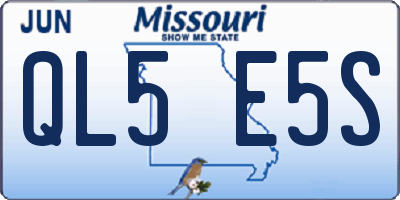 MO license plate QL5E5S