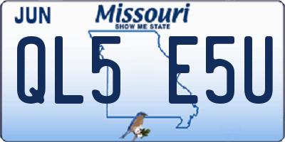 MO license plate QL5E5U