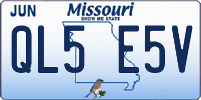 MO license plate QL5E5V
