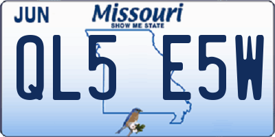 MO license plate QL5E5W