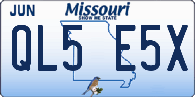 MO license plate QL5E5X
