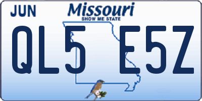 MO license plate QL5E5Z