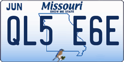 MO license plate QL5E6E