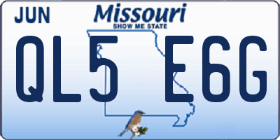 MO license plate QL5E6G