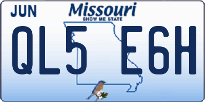 MO license plate QL5E6H