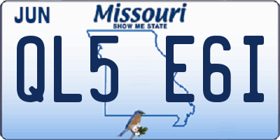 MO license plate QL5E6I