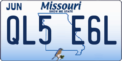 MO license plate QL5E6L