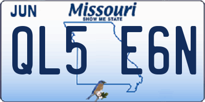 MO license plate QL5E6N