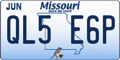 MO license plate QL5E6P
