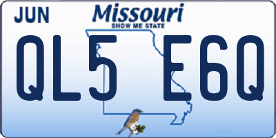 MO license plate QL5E6Q