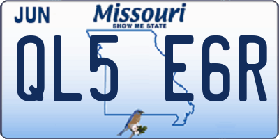 MO license plate QL5E6R