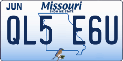 MO license plate QL5E6U