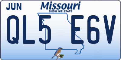 MO license plate QL5E6V