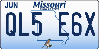 MO license plate QL5E6X