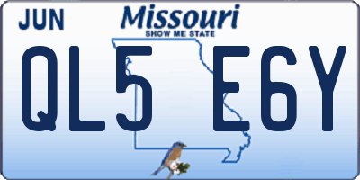 MO license plate QL5E6Y