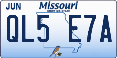 MO license plate QL5E7A