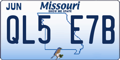 MO license plate QL5E7B