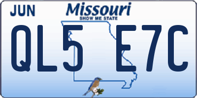 MO license plate QL5E7C